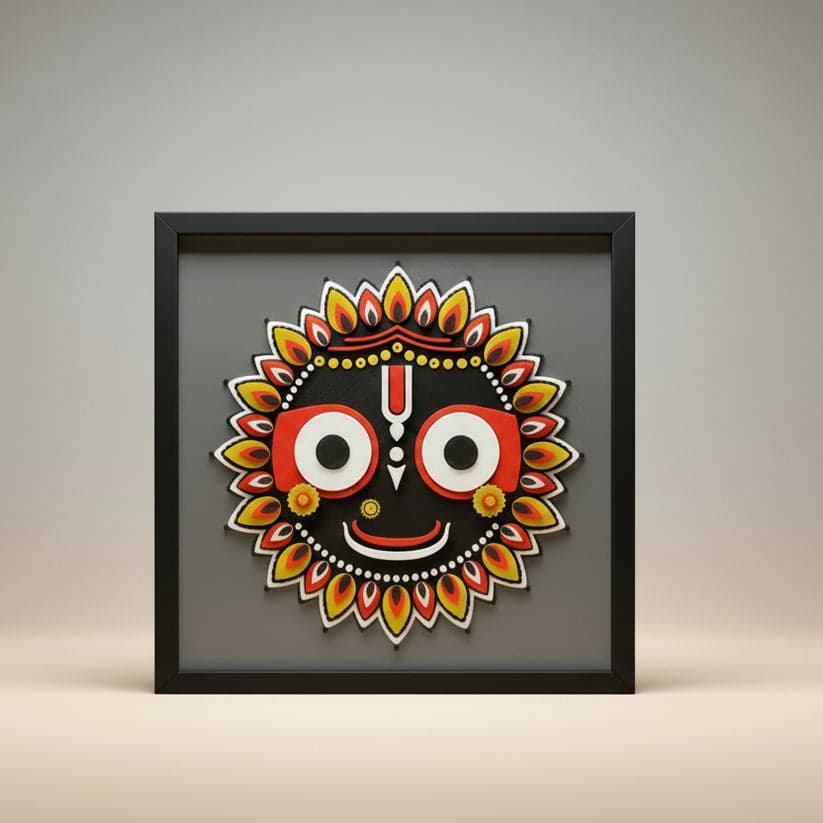 Lord Jagannath 3D Printed Wall Art - Multilayer Puri Temple Design - Image 1