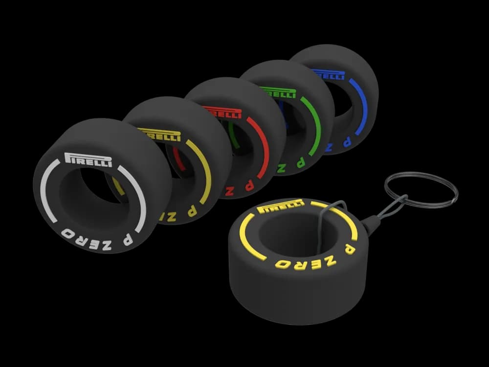 Pirelli P Zero F1 Tire Keychain 3D Printed - Image 1